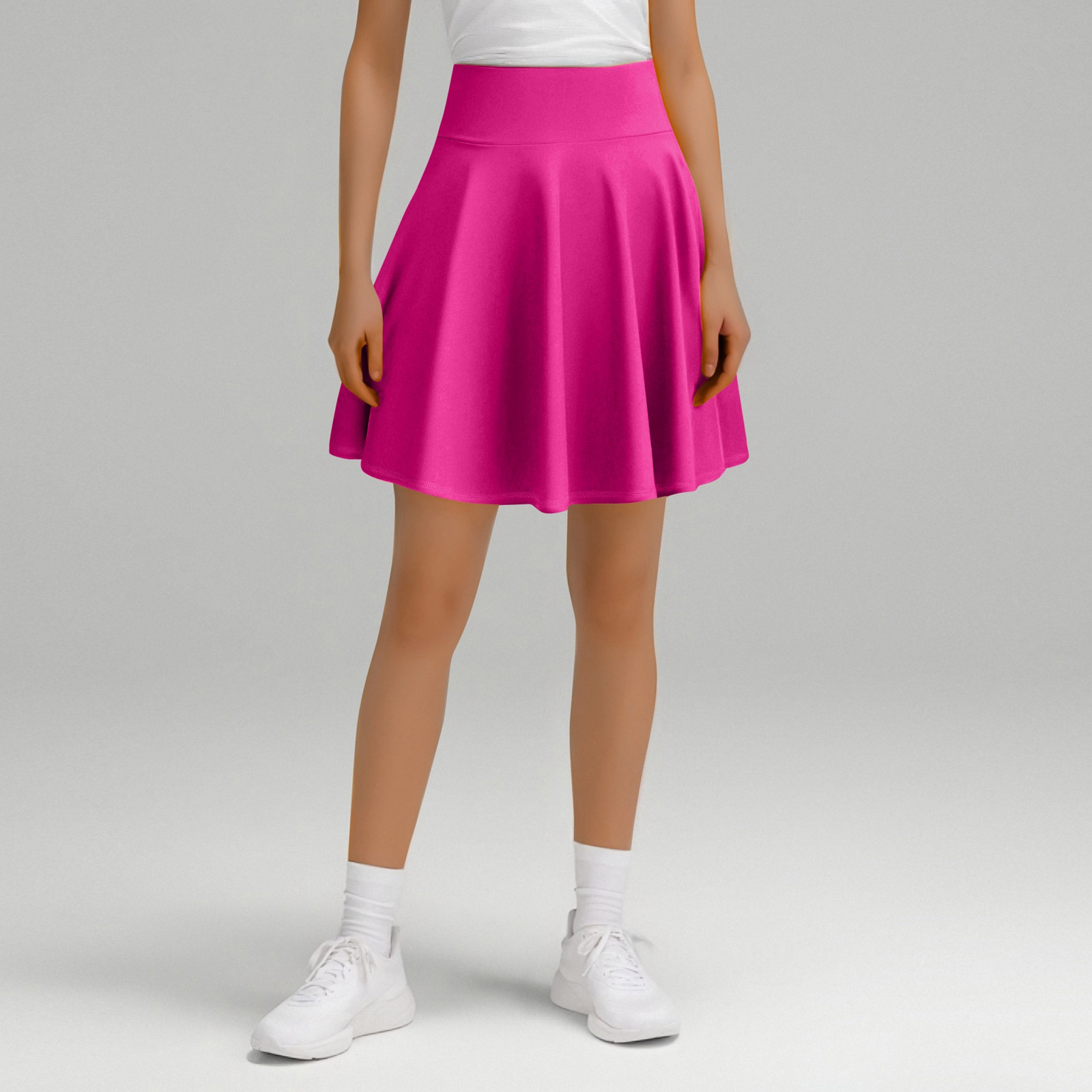 thumbnail image 2 of Falda midi plisada de corte A para mujer: falda media de 45 cm de poliéster y spandex, no transparente, versátil para todas las ocasiones, tallas S-XXXXL, 2 of 5